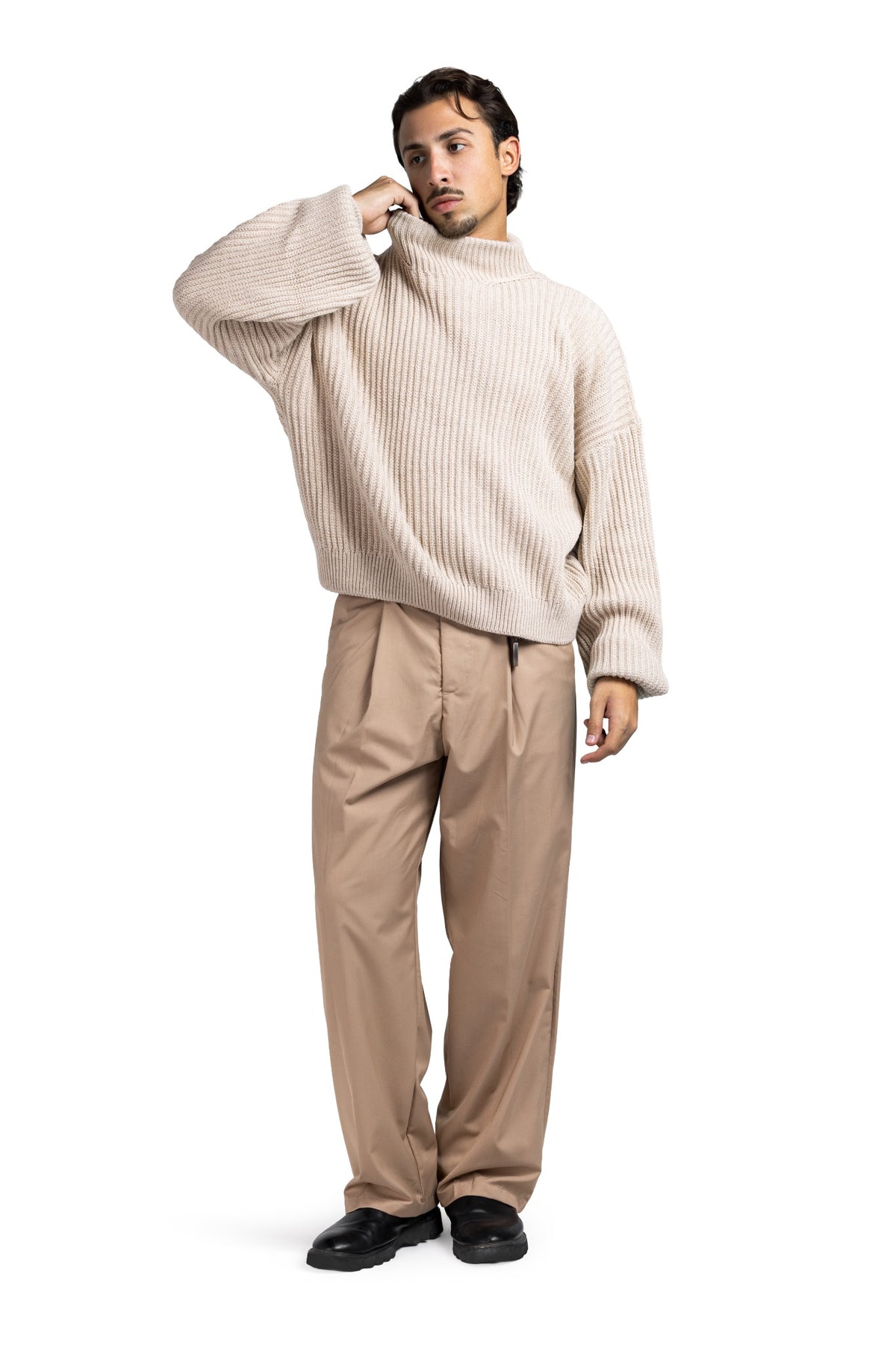 RIP KNIT TURTLENECK (BLACK)