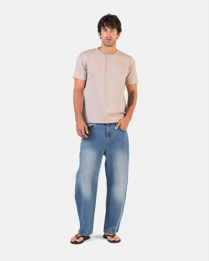 Cropped Balloon Denim