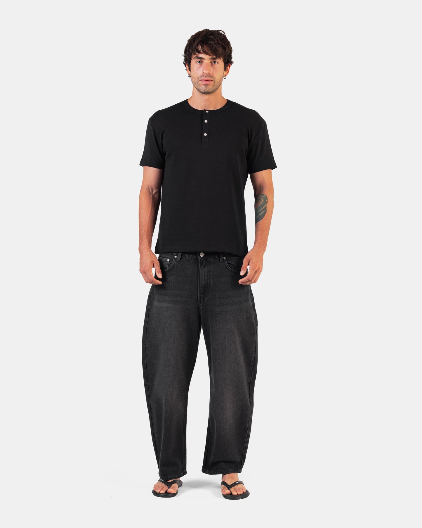 Cropped Balloon Denim