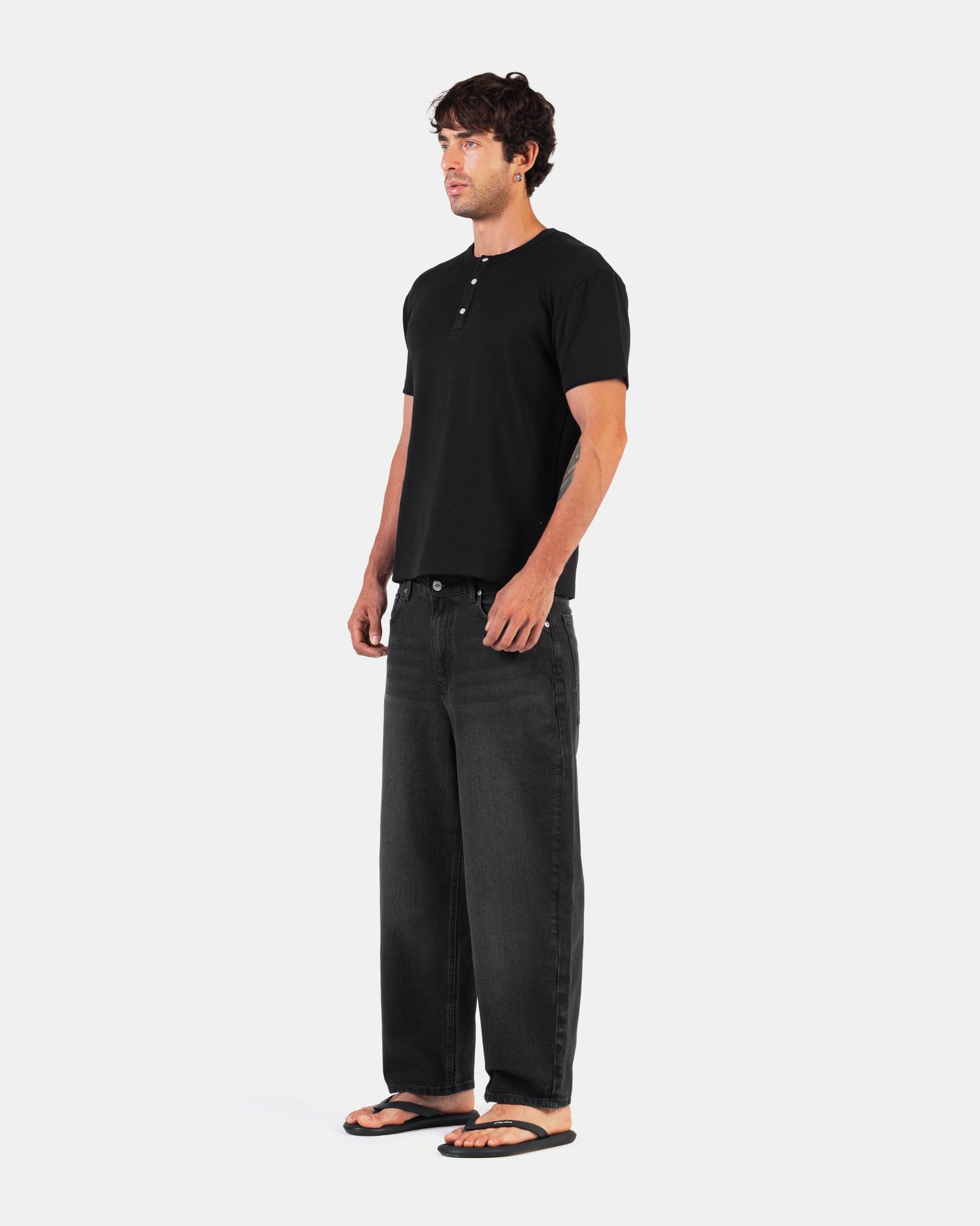 Cropped Balloon Denim