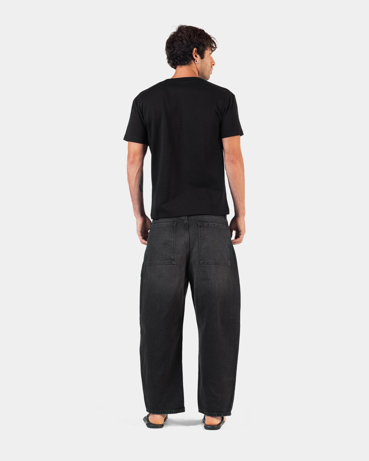 Cropped Balloon Denim