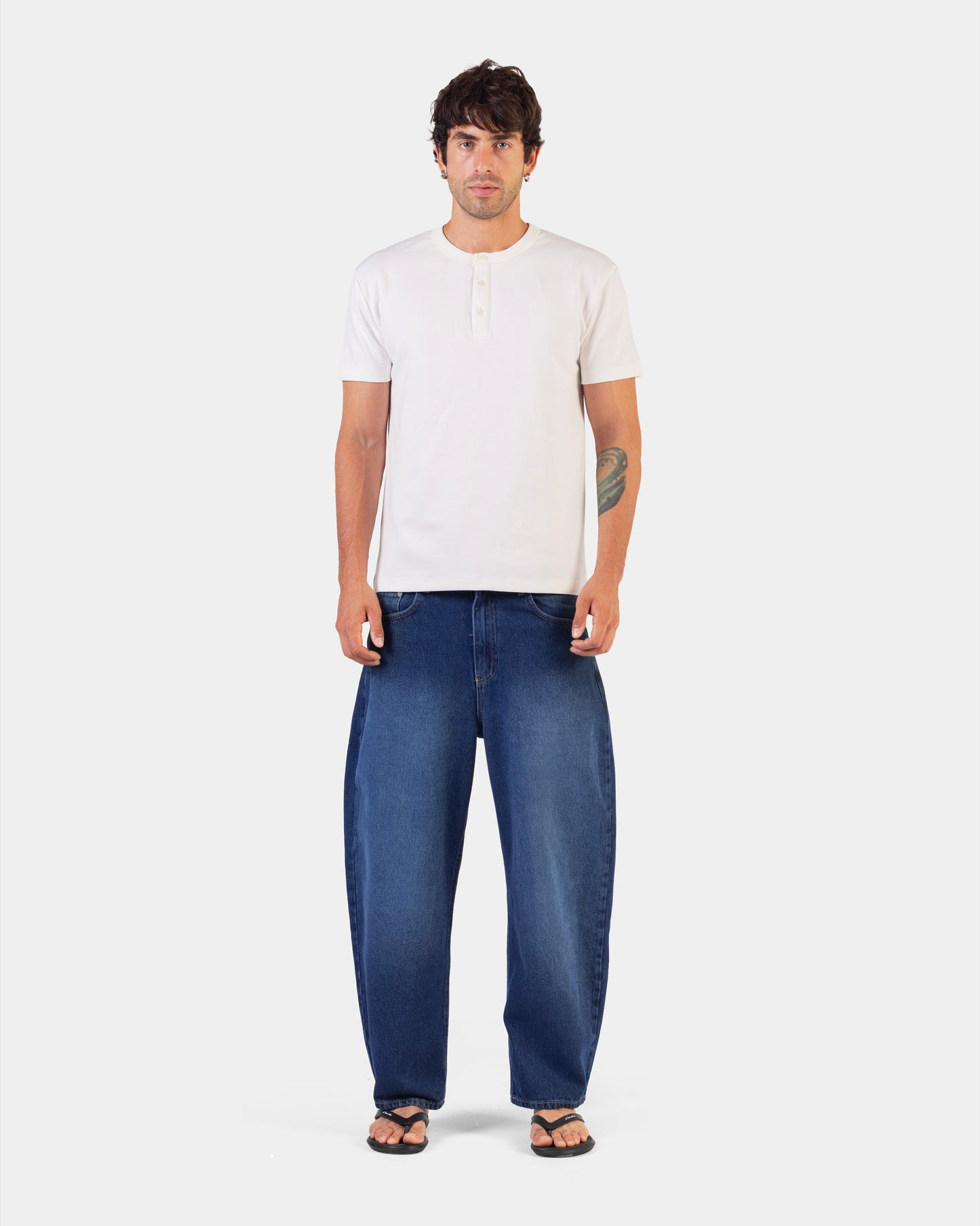Cropped Balloon Denim