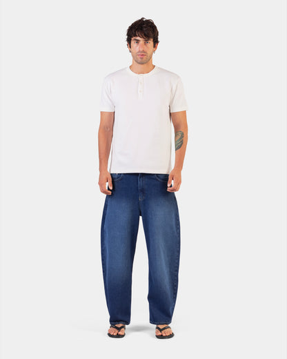 Cropped Balloon Denim