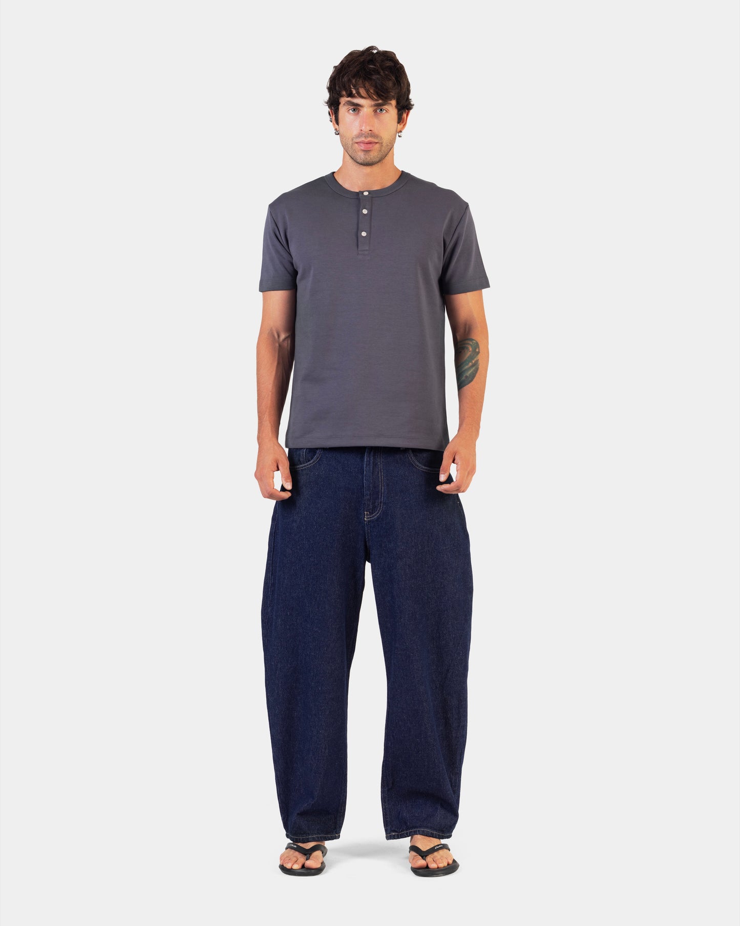 Cropped Balloon Denim