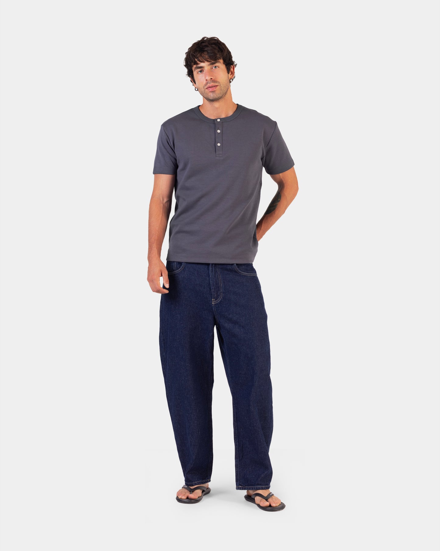 Cropped Balloon Denim