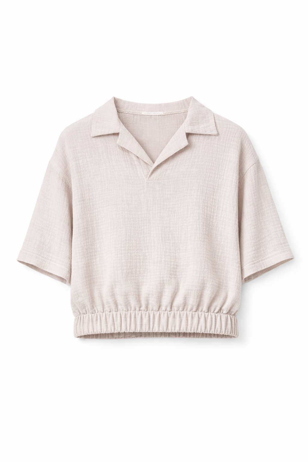 CRINKLE POLO NECK SHIRT