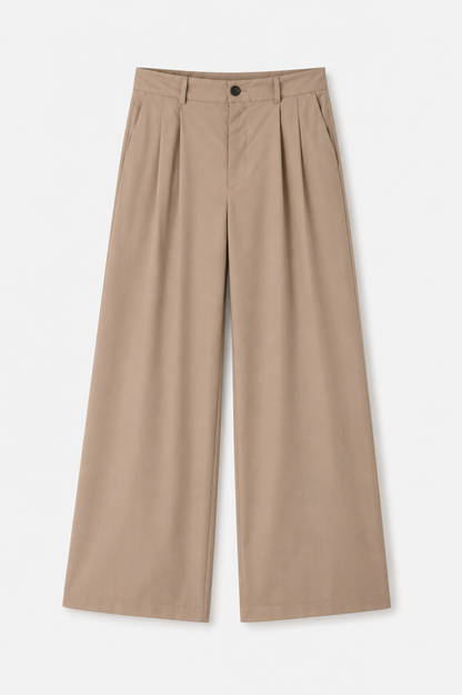 Tapered Waist Pleated Pants
