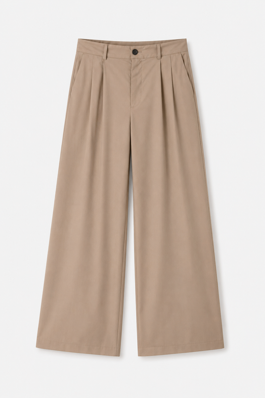 Tapered Waist Pleated Pants