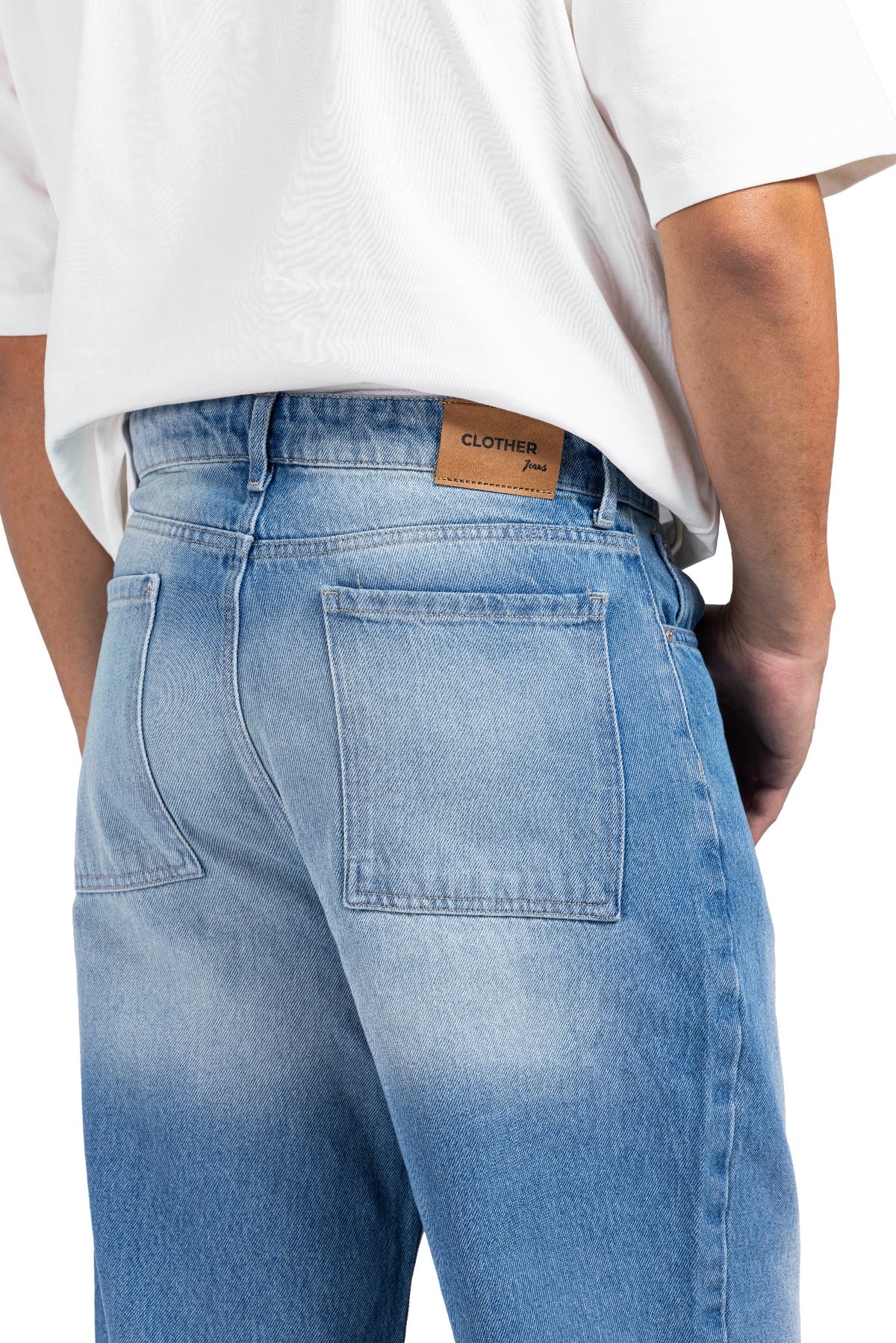 Tapered Baggy Denim  (Washed Black)