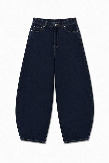 Cropped Balloon Denim