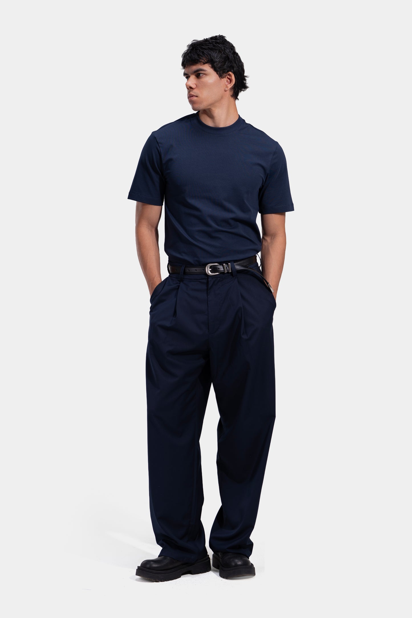 Tapered Waist Pleated Pants