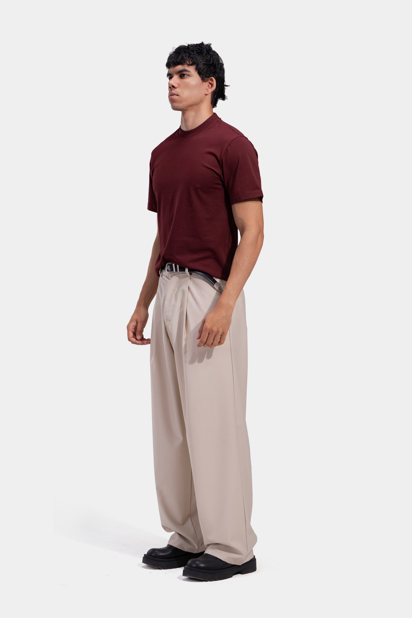 Tapered Waist Pleated Pants