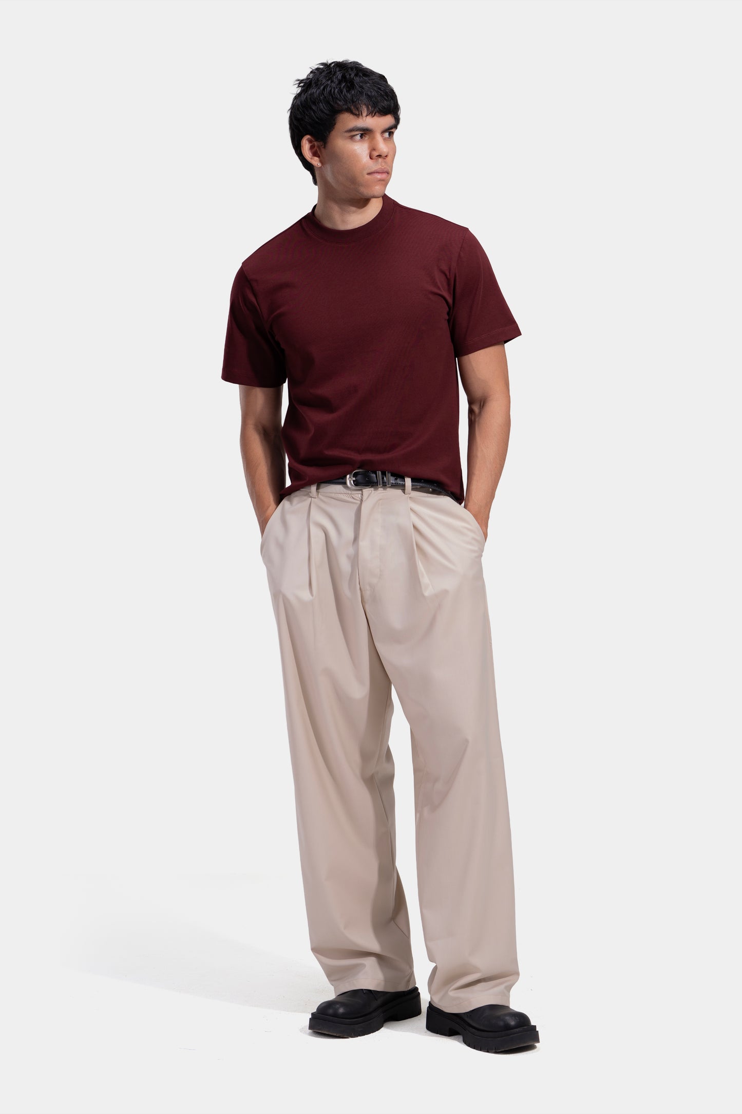 Tapered Waist Pleated Pants