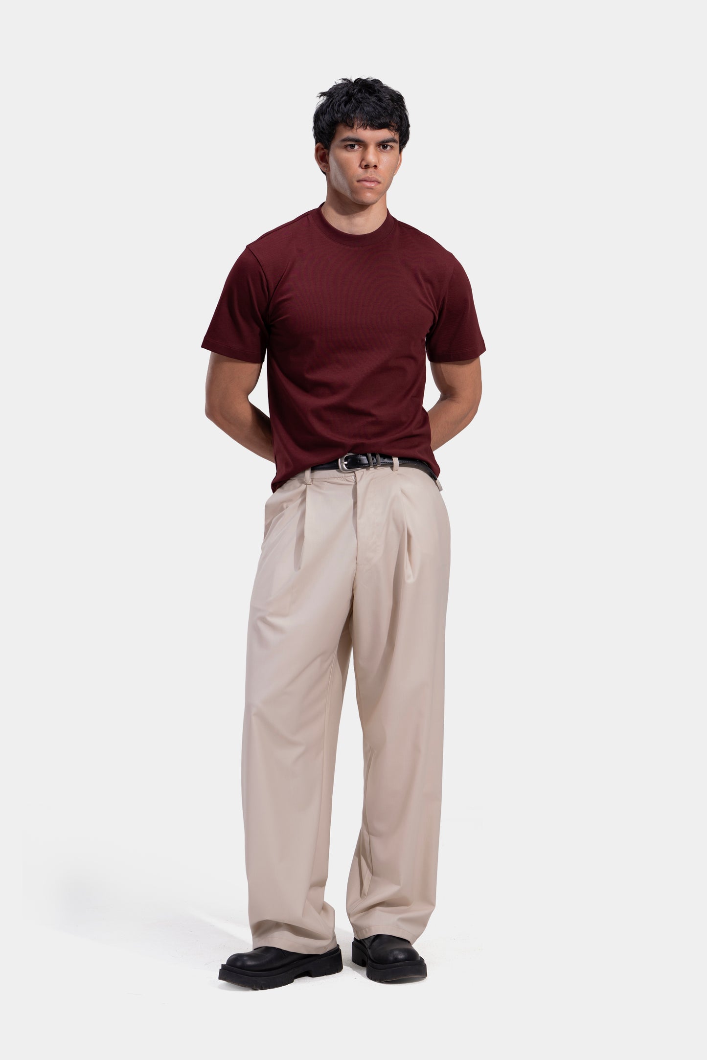 Tapered Waist Pleated Pants