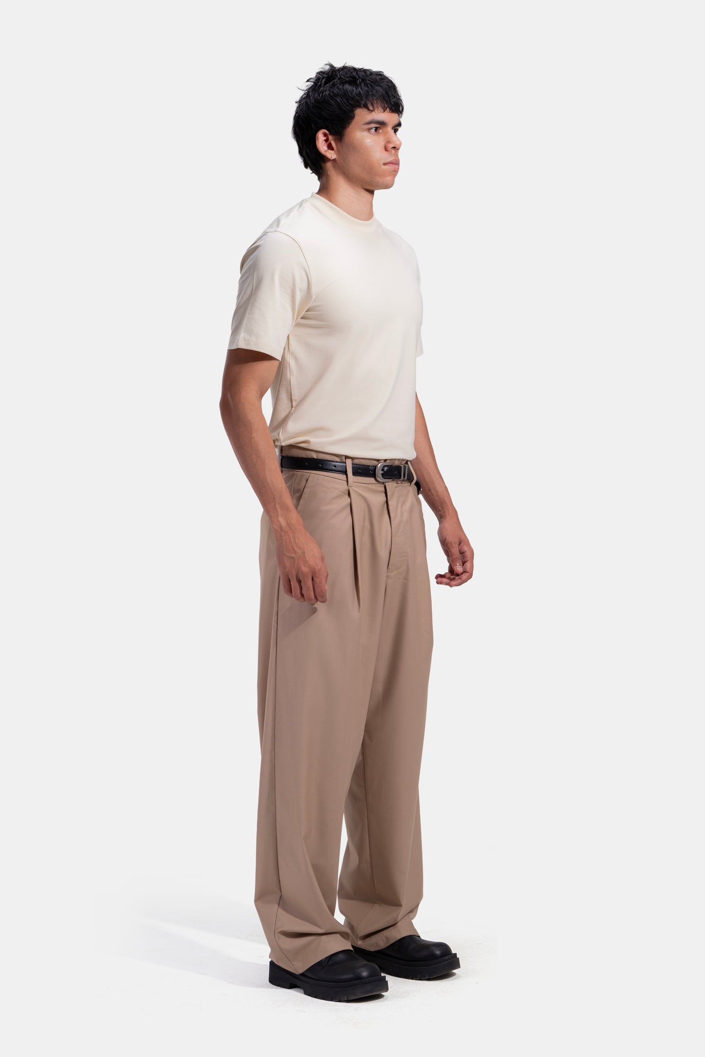 Tapered Waist Pleated Pants