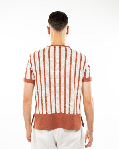 Knitted stripped t-shirt