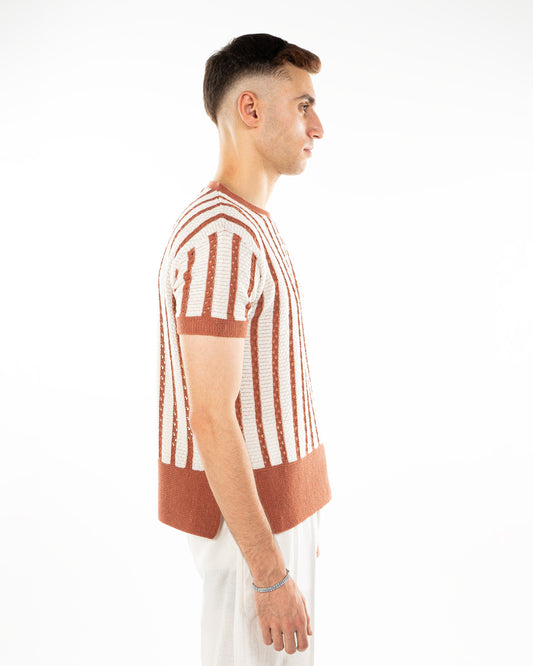 Knitted stripped t-shirt