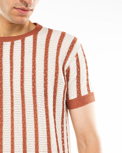 Knitted stripped t-shirt