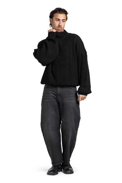 RIP KNIT TURTLENECK (LIGHT GREY)