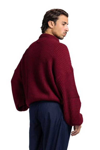 RIP KNIT TURTLENECK (Burgundy)