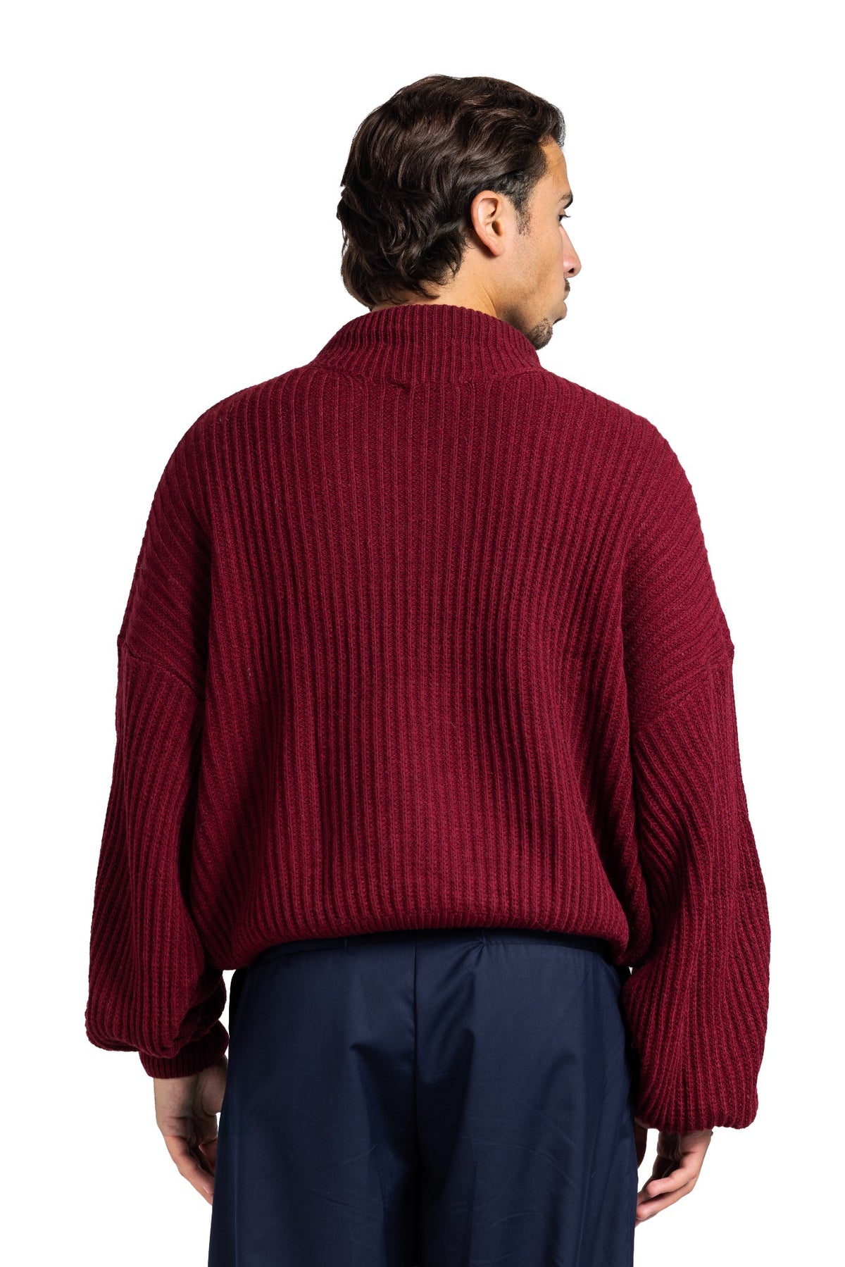 RIP KNIT TURTLENECK (Burgundy)