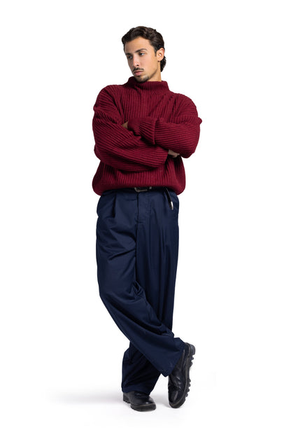 RIP KNIT TURTLENECK (Burgundy)