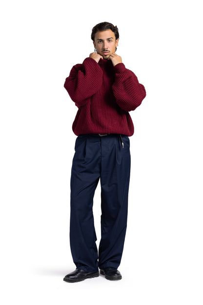 RIP KNIT TURTLENECK (Burgundy)