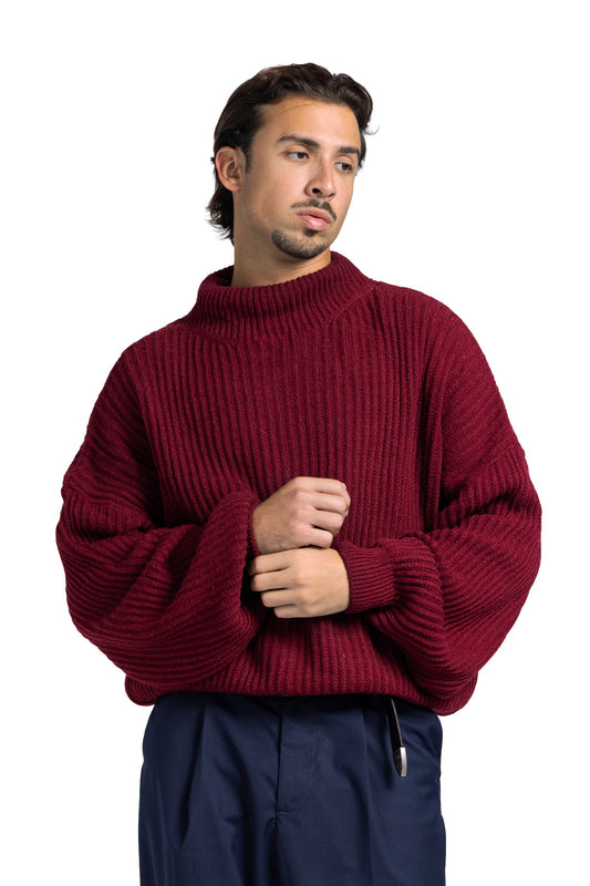 RIP KNIT TURTLENECK (Burgundy)