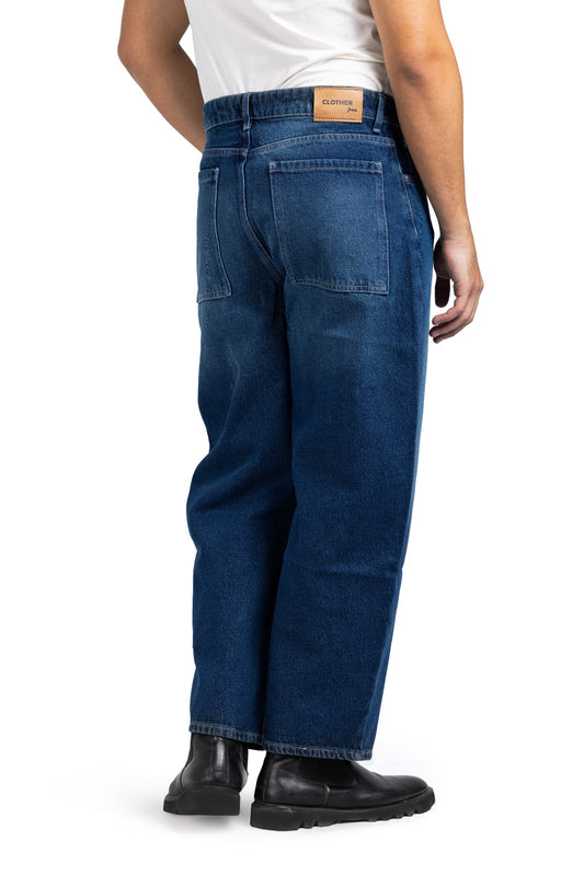 Tapered Baggy Denim (Navy Blue)