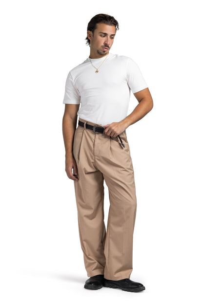 Pleated Tailored (Light Beige)