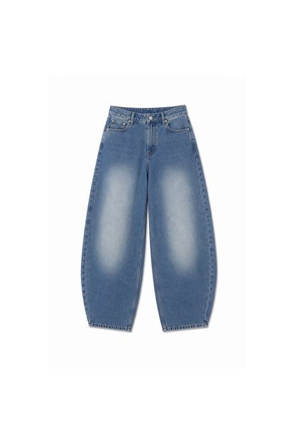 Cropped Balloon Denim