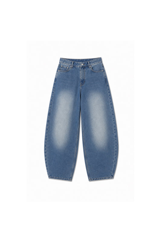 Cropped Balloon Denim